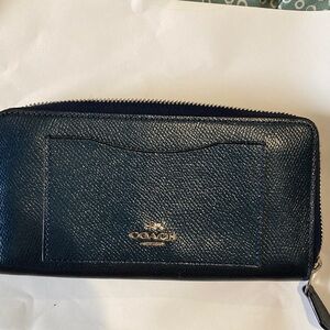 Coach Midnight Blue Leather Wallet Excellent Condition, Genuine Leather